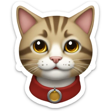 gato de fone com um celul sticker