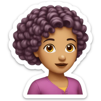 Fille métisse cheveux bouclé marocaine sticker