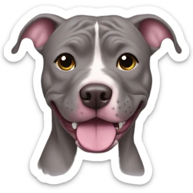 Silly grey mauve pit bull sticker