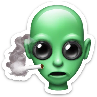 Alien smoking with gauge earrings sticker