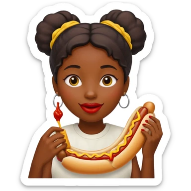 hotdog eating black girl sticker