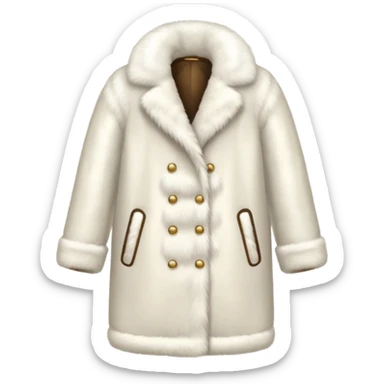 luxary white fur coat sticker