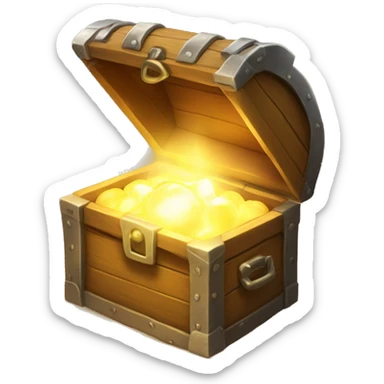 bright light glow from open treasure chest sticker