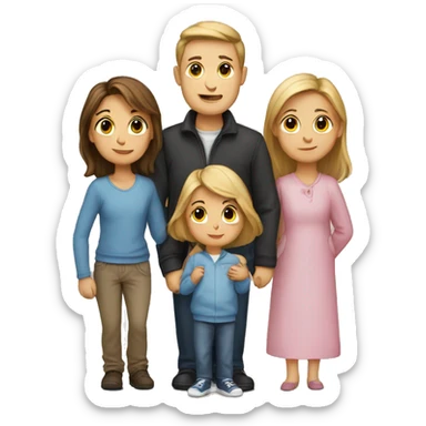 family but with cat instead of a child sticker