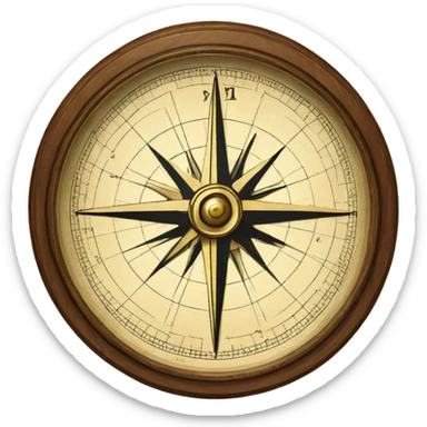 17th century Compass and Map sticker