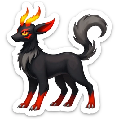 Shiny Exotic Excessive Mysterious Houndoom-Mightyena-Pokémon-Fakémon-hybrid-creature (full body) sticker