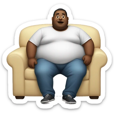 Fat guy sitting on couch sticker