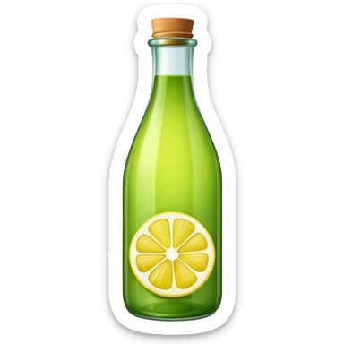 Green lemon juice bottle sticker