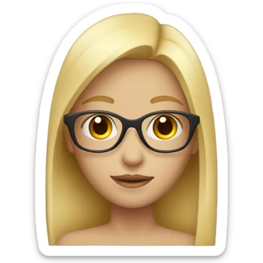Blond girl with glass sticker