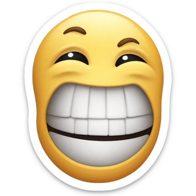 Smiling emoji choking with hands around its neck sticker