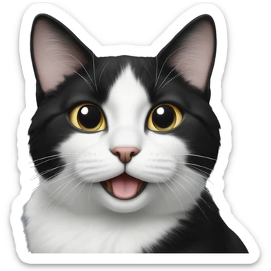 Black and white cat sticker