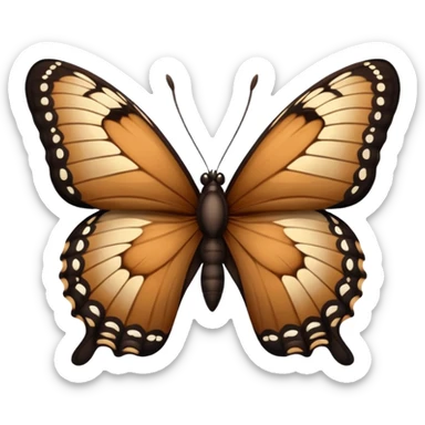 2 brown black butterflys sticker