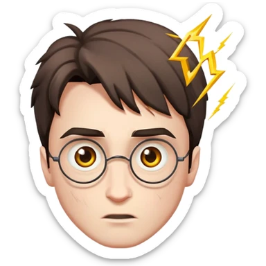 Harry Potter with a lightning scar in the middle of the forehead sticker