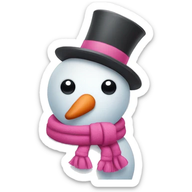 pink snowman sticker