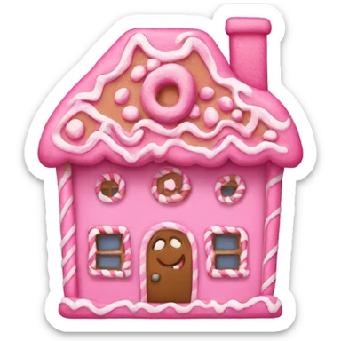 pink gingerbread house sticker