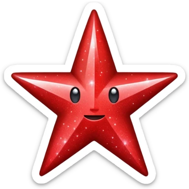 red star glitter space sticker