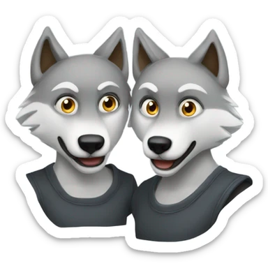 Two alpha wolfs sticker