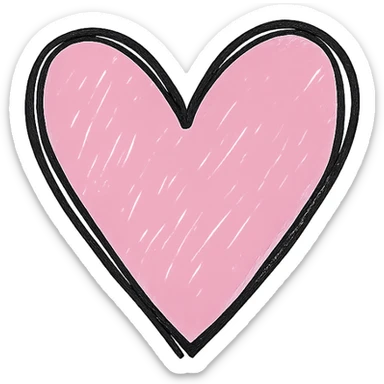 hand drawn outlined icon of a pink shape, no fill, thick lines sticker