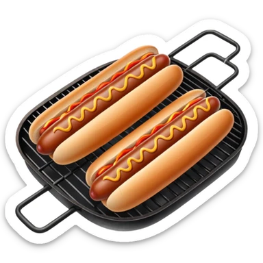 bbq hot dogs on grill sticker