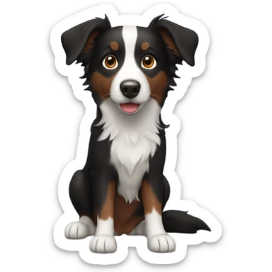 Black and brown border collie sticker