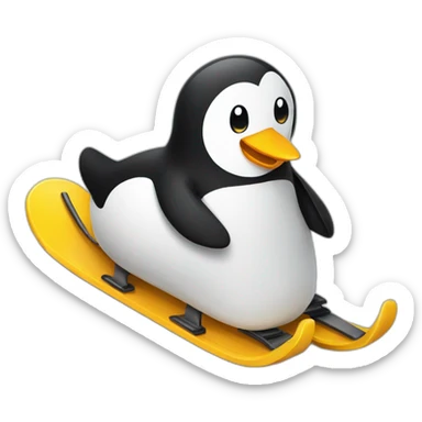Pingouin sur luge sticker
