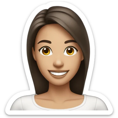 Pretty brunette woman alluring smile sticker