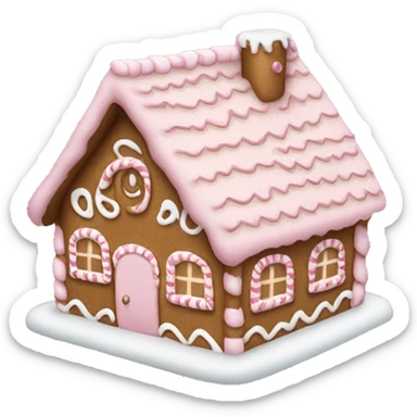 light pink gingerbread house sticker