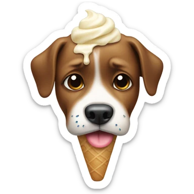 Dog crying ice cream  sticker
