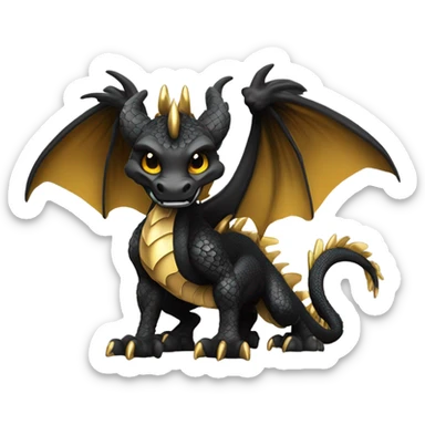 Fourth wing black and gold dragon sticker