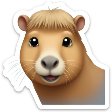 Cute Capybara with eyelashes sticker