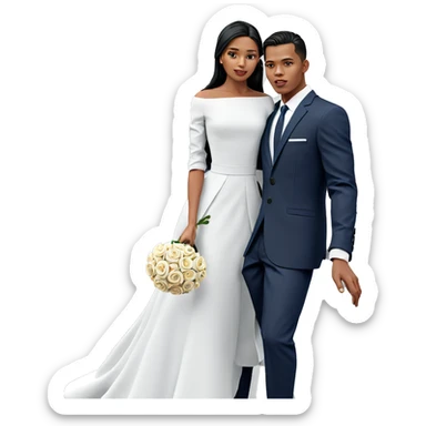 couple in formal attire sticker