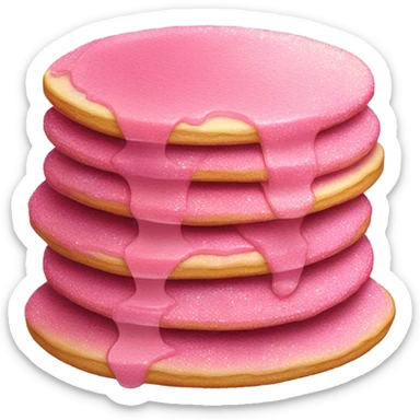 1 stack of pancakes that are pink with glitter  sticker