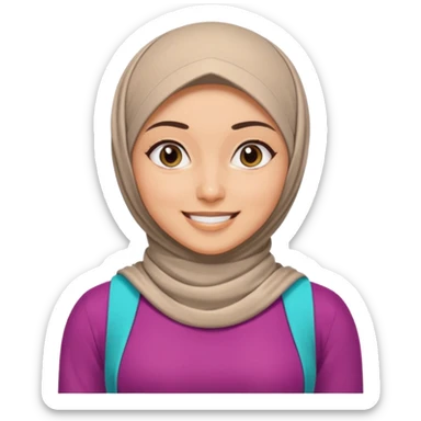 High resolution girl wearing a hijab and is a fitness trainer sticker
