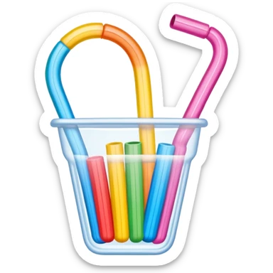 Bendy straw that spells the word bride sticker