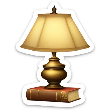 vintage lamp with open book sticker
