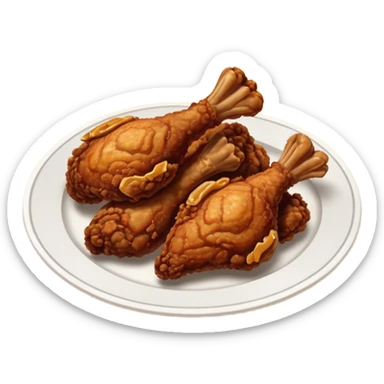 fried chickens legs on the plate sticker