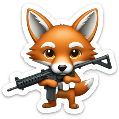fox with m16 sticker