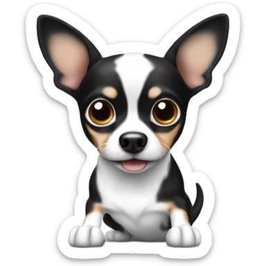 Black and white  chihuahua wiener dog mainly black  sticker