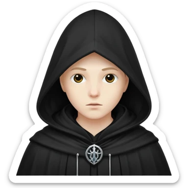 mysterious hooded sticker