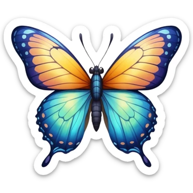 Butterfly with abs  sticker