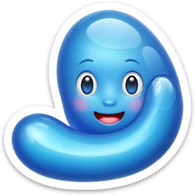 blue jelly bean sticker