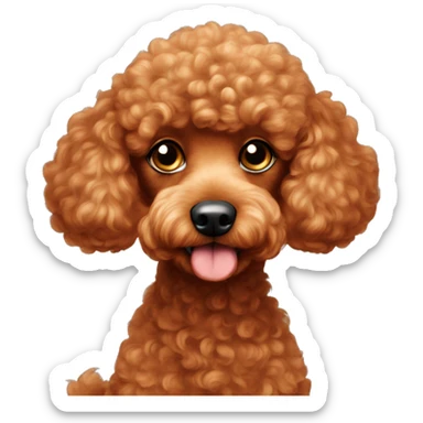 Tall red toy poodle with long nose sticker