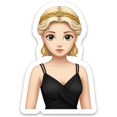 Greek goddess in black dress sticker
