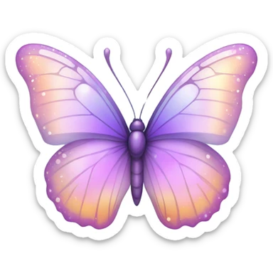Sparkly translucent Pastel purple-gradient iridescent butterfly sticker