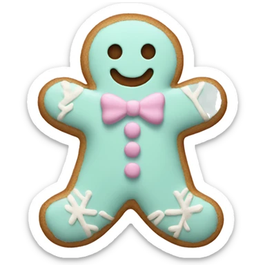 Pastel gingerbread man sticker