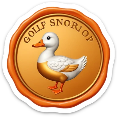 Wax Seal with orange duck that says Golf Snob approval sticker