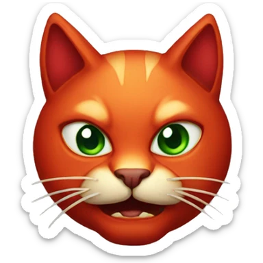 Evil red cat with horns  sticker