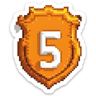 HTML5 logo with orange shield shape and white number 5 sticker