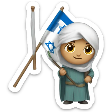 Un musulmans avec le drapeau israelien sticker