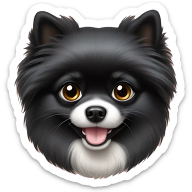 Black Pomeranian with bows sticker